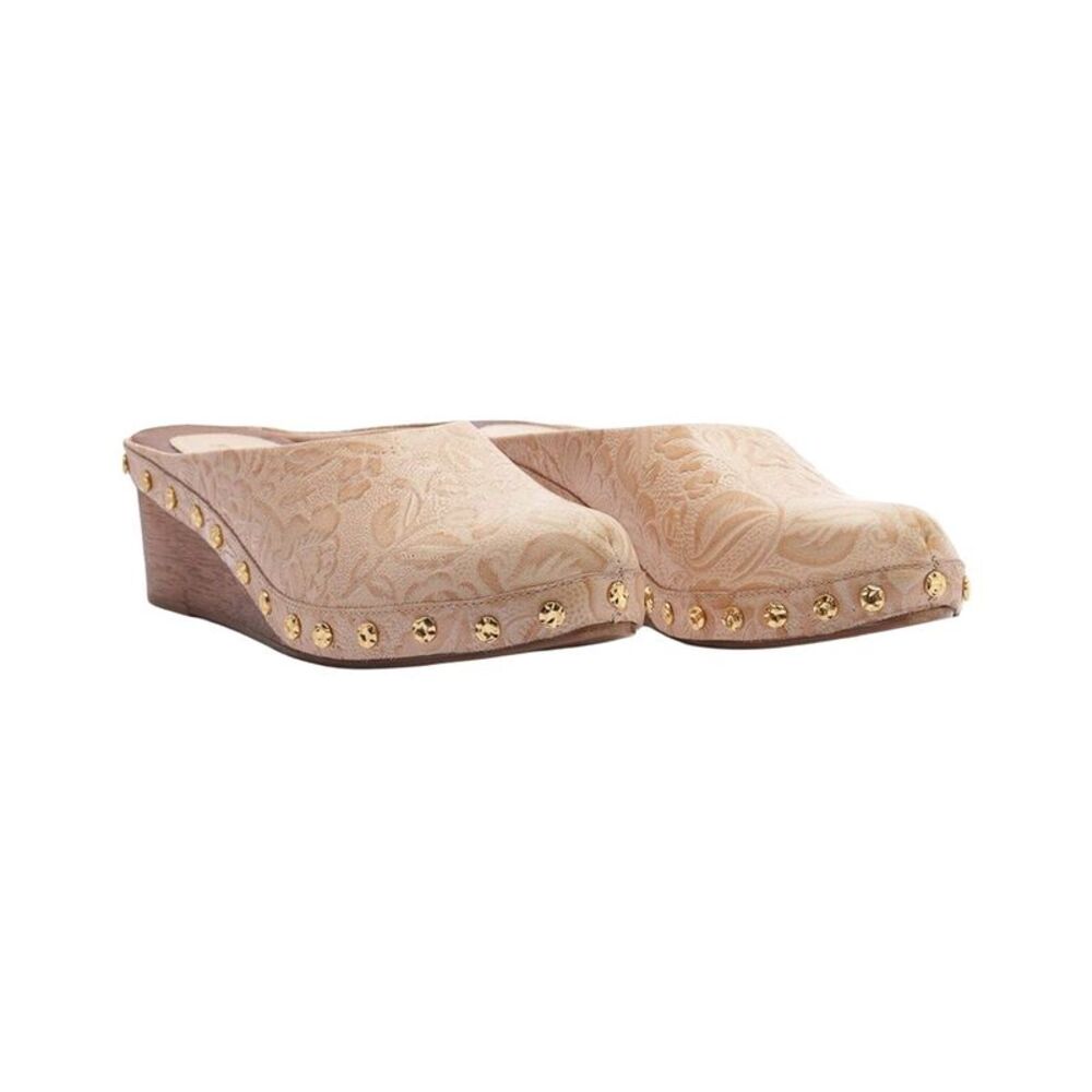 Farm Rio Embossed Leather Wedge Clog